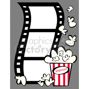 clipart - movie border with popcorn.