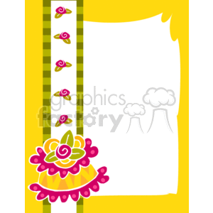 Cake and flower frame clipart. Commercial use image # 134114