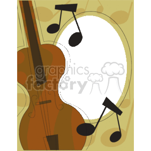 Cello and music notes frame clipart. Commercial use image # 134234