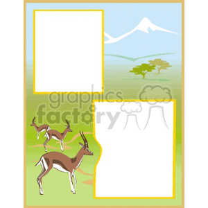 Antalope double frame clipart. Commercial use image # 134314