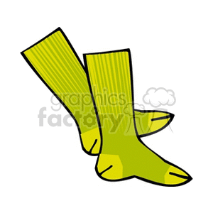 Green pair of socks clipart. Royalty-free image # 136953