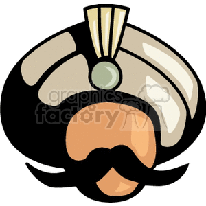 Man wearing a turban clipart. Commercial use image # 137492