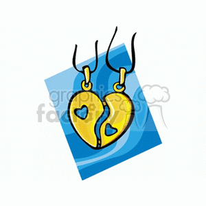 Gold half heart love pendants  clipart. Royalty-free image # 137678