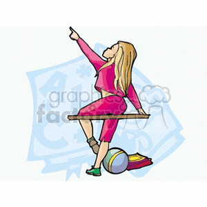 Cartoon girl performing  clipart.
