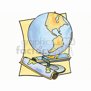 Cartoon geography globe clipart. Commercial use image # 138700