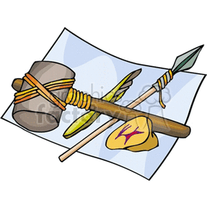 Cartoon Indian artifacts  clipart. Commercial use image # 138712