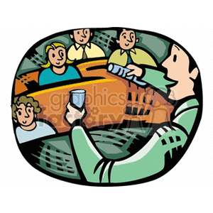 Group of people having a discussion clipart.
