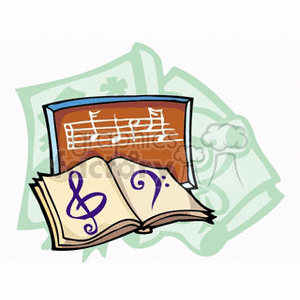 music notes teach classroom class lesson lessons school book books  musicbook.gif Clip Art Education musical