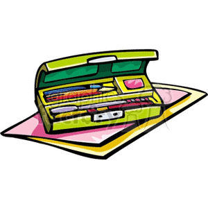 Cartoon magnetic pencil case clipart. Commercial use image # 138726