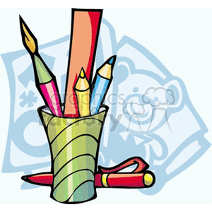 School art supplies clipart. Commercial use image # 138784