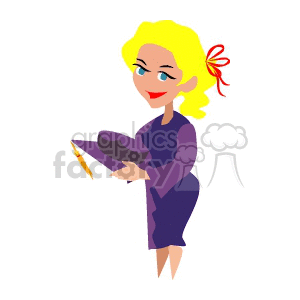 A Blonde Girl Holding her Cap with a Gold Tassel Graduated clipart. Royalty-free image # 139274