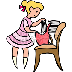   teach classroom class lesson lessons school student students homework girl chair book books  Education011.gif Clip Art Education Students 