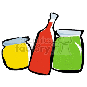   food ketchup condiments mustard bottle bottle jar jars  0630CONDIMENTS.gif Clip Art Food-Drink 