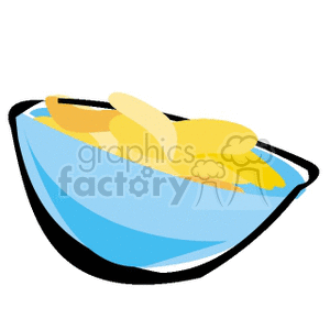 Bowl of potato chips clipart. Commercial use image # 140266