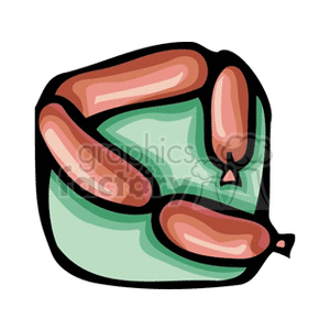   sausage meat food hotdog hotdogs  sassage6.gif Clip Art Food-Drink 