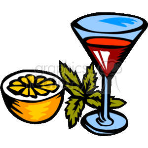 Cocktail served with an orange clipart. Royalty-free image # 141632