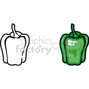 two green peppers clipart.