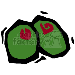 two green olives clipart. Royalty-free image # 142318