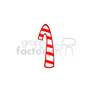 Simple Red and White Candy Cane clipart. Commercial use image # 142957
