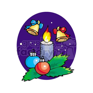   christmas xmas holidays candles candles decoration decorations bell bells  christmasbell.gif Clip Art Holidays Christmas 