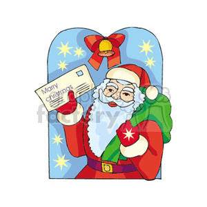 Sant Claus Holding Letter  clipart. Commercial use image # 143227