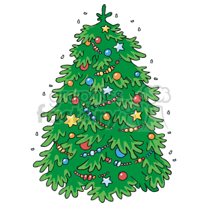 clipart - Large Decorated Christmas Tree.