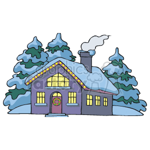 Winter Cottage clipart. Royalty-free image # 143618