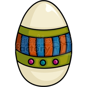 Red blue and green decorated Easter egg clipart. Commercial use image # 144200