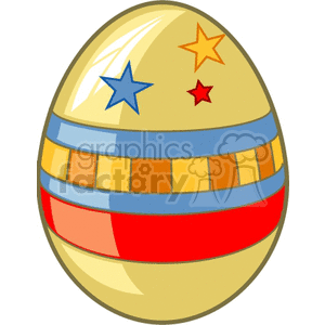 Decorated stars and stripes Easter egg clipart. Commercial use image # 144208