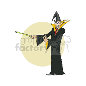 clipart - Funny guy wearing a magician costume.