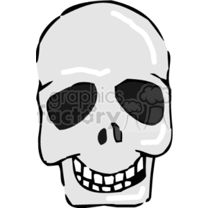grey smiling skull clipart. Commercial use image # 144728