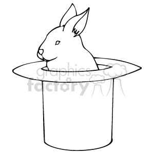 Black and white rabbit in top hat clipart. Royalty-free image # 144799