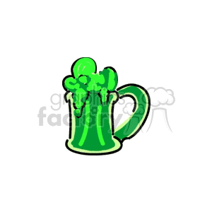 St Patricks Patrick's day holidays beer alcohol green mug mugs  beer1-w Clip Art Holidays foam handle handled celebrate 