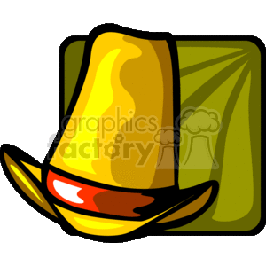 A Large Cowboy Style Hat Yellow and Orange clipart.