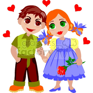 charming young couple clipart. Royalty-free image # 146079