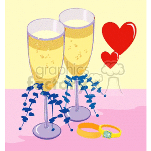   wedding weddings marriage champagne glasses glass heart hearts  marriage005.gif Clip Art Holidays Weddings 