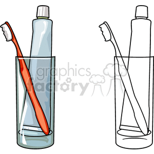   tooth paste toothbrush cup cups  PMM0127.gif Clip Art Household 