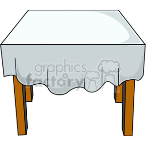 table with white cloth over it  clipart. Royalty-free image # 147676