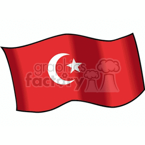 waving turkey flag clipart. Commercial use image # 148791