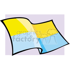 The image shows a stylized illustration of the national flag of Ukraine. The flag is depicted with two horizontal bands of color, the top band is yellow and the bottom band is blue.