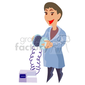 A Doctor Holding Some Medical Paddles clipart. Commercial use image # 149626