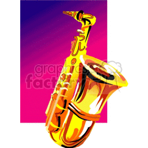 gold saxophone clipart. Commercial use image # 150215