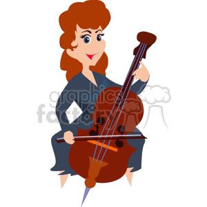 female playing the cello clipart.
