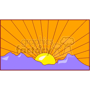 Sun shining above purple clouds clipart. Commercial use icon # 151023