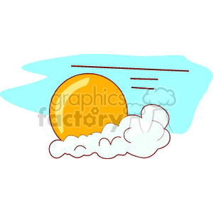 Blue sky with sun and cloud clipart. Royalty-free image # 151025