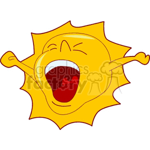 Sun yawning in the morning clipart. Commercial use image # 151027