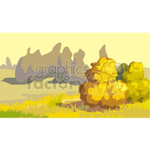 Trees turning during autumn clipart.