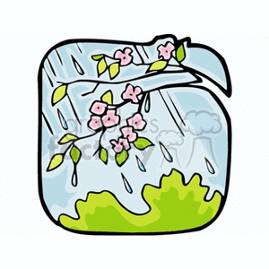 Cartoon spring rain animation. Commercial use animation # 152625