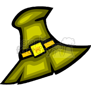 Olive green leprechaun hat with gold buckle clipart.