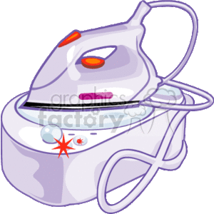 Clothing Iron sitting on an object clipart. Commercial use image # 153579